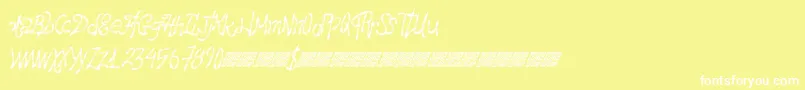 Czcionka Hawtfriend – białe czcionki na żółtym tle
