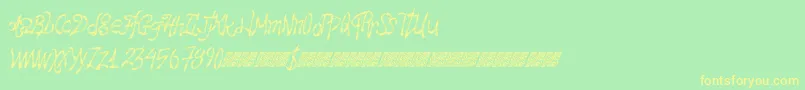 Czcionka Hawtfriend – żółte czcionki na zielonym tle