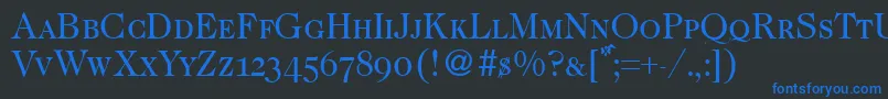 CaslonsmcRegular Font – Blue Fonts on Black Background