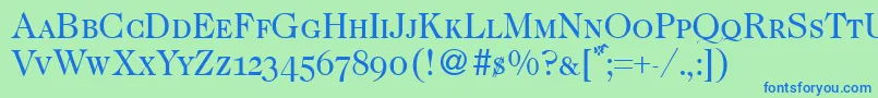 CaslonsmcRegular Font – Blue Fonts on Green Background
