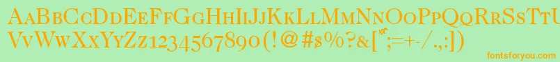 CaslonsmcRegular Font – Orange Fonts on Green Background