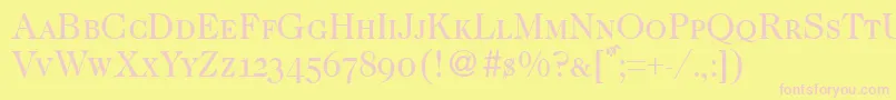 CaslonsmcRegular Font – Pink Fonts on Yellow Background