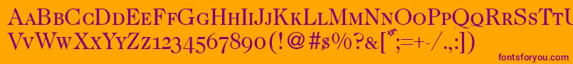 CaslonsmcRegular Font – Purple Fonts on Orange Background