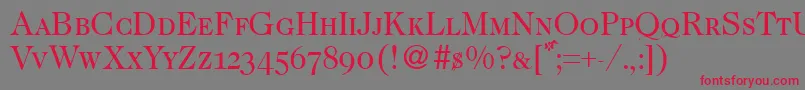 CaslonsmcRegular Font – Red Fonts on Gray Background