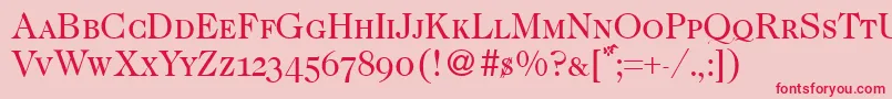 CaslonsmcRegular Font – Red Fonts on Pink Background