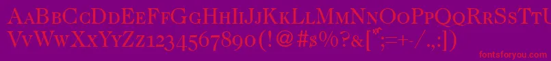 CaslonsmcRegular Font – Red Fonts on Purple Background