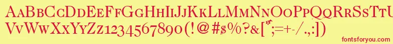 CaslonsmcRegular Font – Red Fonts on Yellow Background