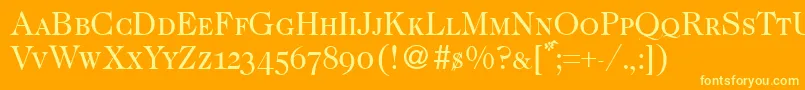 CaslonsmcRegular Font – Yellow Fonts on Orange Background