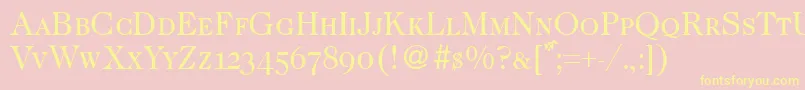 CaslonsmcRegular Font – Yellow Fonts on Pink Background