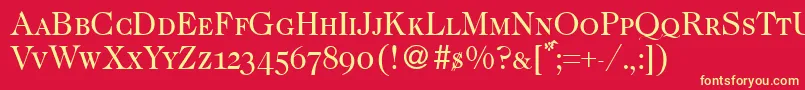 CaslonsmcRegular Font – Yellow Fonts on Red Background