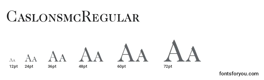 Размеры шрифта CaslonsmcRegular