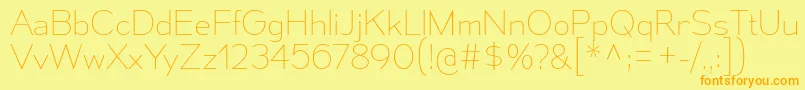 MesmerizeUl-fontti – oranssit fontit keltaisella taustalla