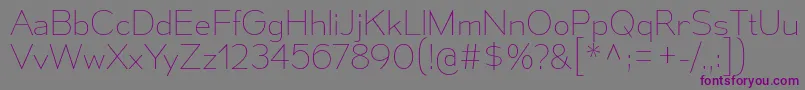 MesmerizeUl-fontti – violetit fontit harmaalla taustalla