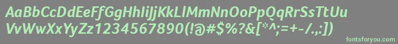 Шрифт FocoBoldItalic – зелёные шрифты на сером фоне