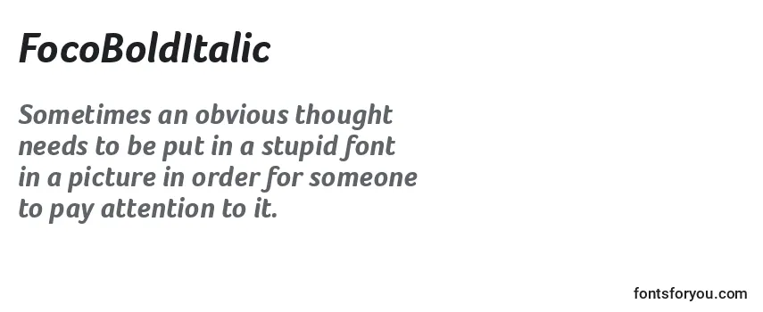 Review of the FocoBoldItalic Font