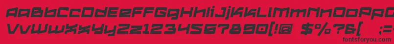 Czcionka Logofontik4fRegularItalic – czarne czcionki na czerwonym tle