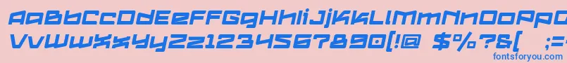 Police Logofontik4fRegularItalic – polices bleues sur fond rose