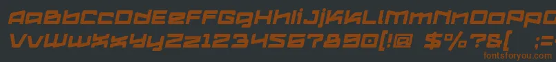 Czcionka Logofontik4fRegularItalic – brązowe czcionki na czarnym tle