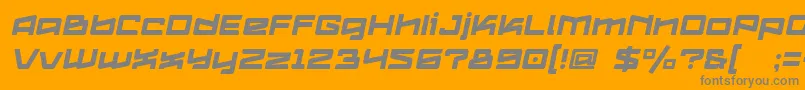 Fonte Logofontik4fRegularItalic – fontes cinzas em um fundo laranja