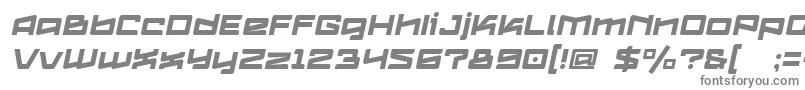 Logofontik4fRegularItalic-fontti – harmaat kirjasimet valkoisella taustalla