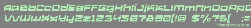Logofontik4fRegularItalic-fontti – vihreät fontit harmaalla taustalla