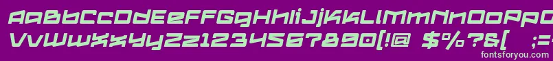 Logofontik4fRegularItalic Font – Green Fonts on Purple Background