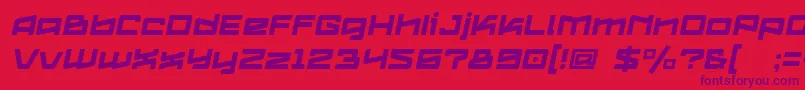 Logofontik4fRegularItalic Font – Purple Fonts on Red Background