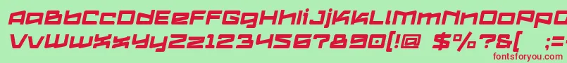 fuente Logofontik4fRegularItalic – Fuentes Rojas Sobre Fondo Verde