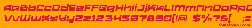 Logofontik4fRegularItalic Font – Red Fonts on Orange Background