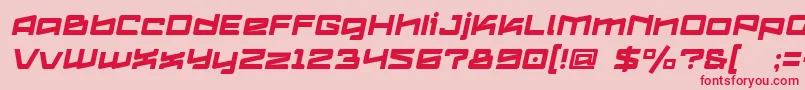 フォントLogofontik4fRegularItalic – ピンクの背景に赤い文字