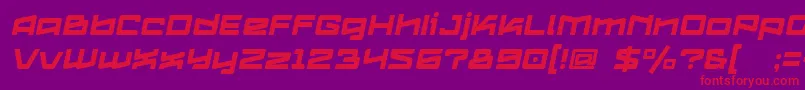 Logofontik4fRegularItalic Font – Red Fonts on Purple Background
