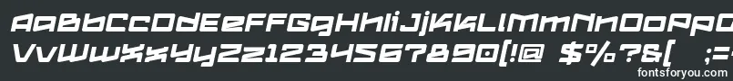 Шрифт Logofontik4fRegularItalic – белые шрифты на чёрном фоне