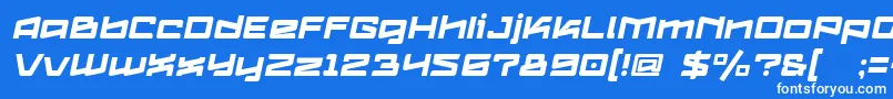 Шрифт Logofontik4fRegularItalic – белые шрифты на синем фоне