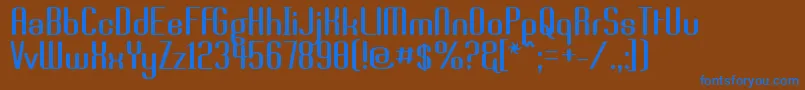 フォントBrassi – 茶色の背景に青い文字