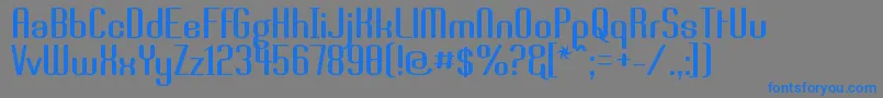 フォントBrassi – 灰色の背景に青い文字