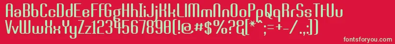 フォントBrassi – 赤い背景に緑の文字