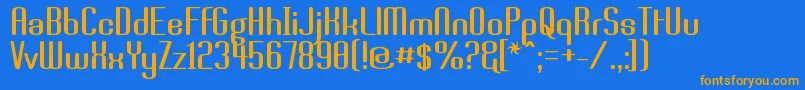 Brassi Font – Orange Fonts on Blue Background