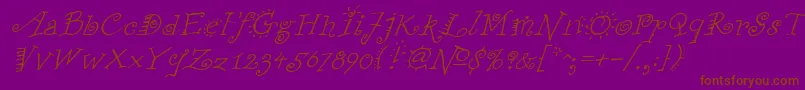 FunstuffxitalicRegular Font – Brown Fonts on Purple Background