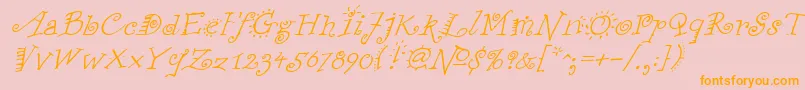 FunstuffxitalicRegular Font – Orange Fonts on Pink Background