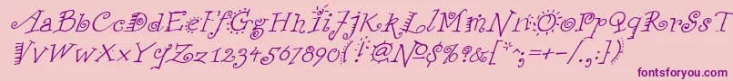FunstuffxitalicRegular Font – Purple Fonts on Pink Background