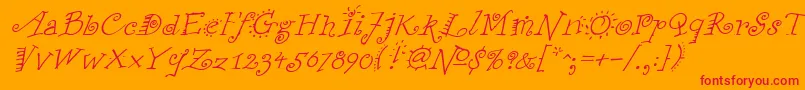 FunstuffxitalicRegular Font – Red Fonts on Orange Background