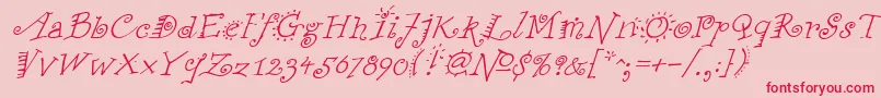 FunstuffxitalicRegular Font – Red Fonts on Pink Background