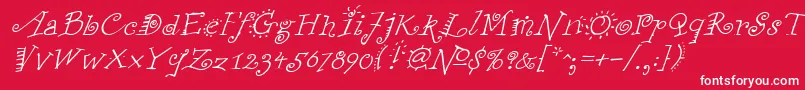 FunstuffxitalicRegular Font – White Fonts on Red Background