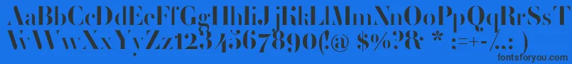 フォントFemoralisRegular – 黒い文字の青い背景