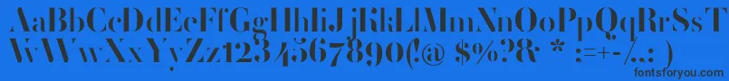 FemoralisRegular Font – Black Fonts on Blue Background
