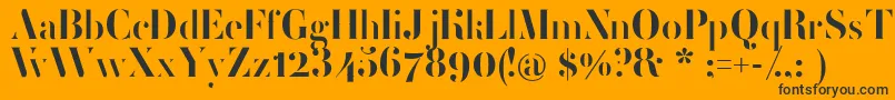 フォントFemoralisRegular – 黒い文字のオレンジの背景