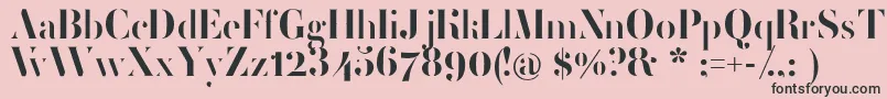 FemoralisRegular-fontti – mustat fontit vaaleanpunaisella taustalla