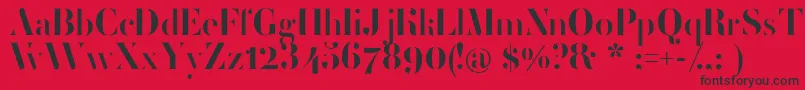FemoralisRegular-fontti – mustat fontit punaisella taustalla