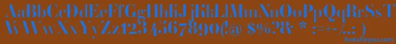 FemoralisRegular-fontti – siniset fontit ruskealla taustalla