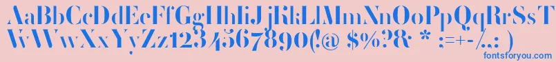 フォントFemoralisRegular – ピンクの背景に青い文字